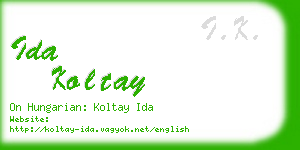 ida koltay business card